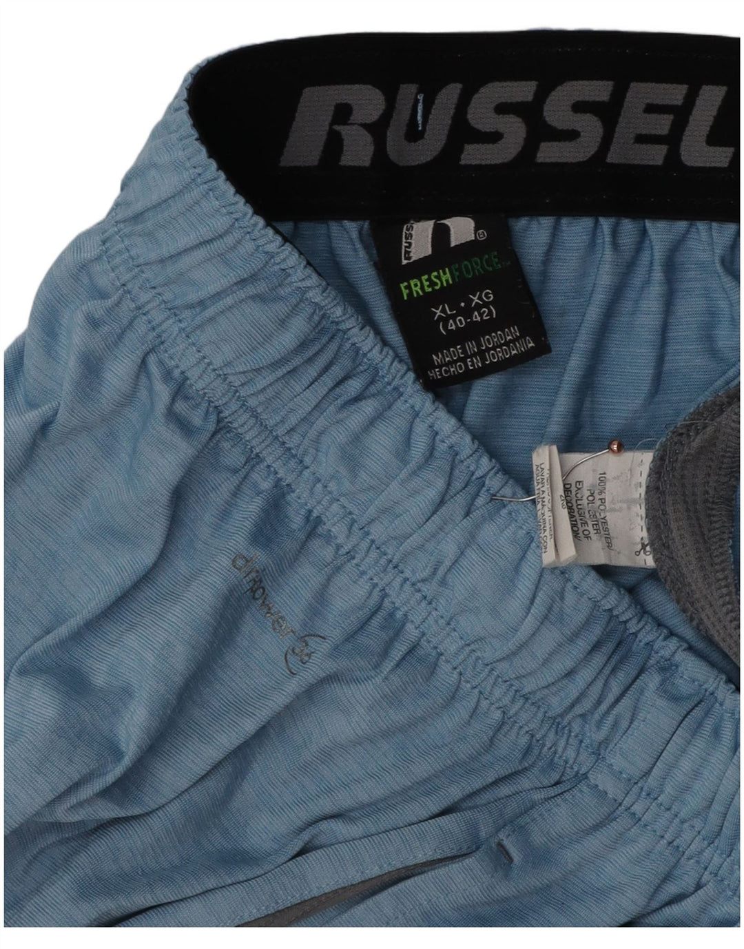 RUSSELL ATHLETIC Short de sport pour homme XL Bleu Colorblock Polyester