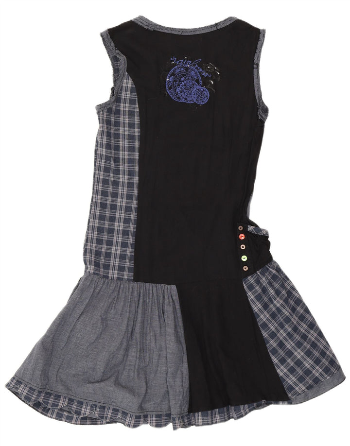 Desigual Robe taille basse pour femme EU 38 Bleu marine moyen Patchwork