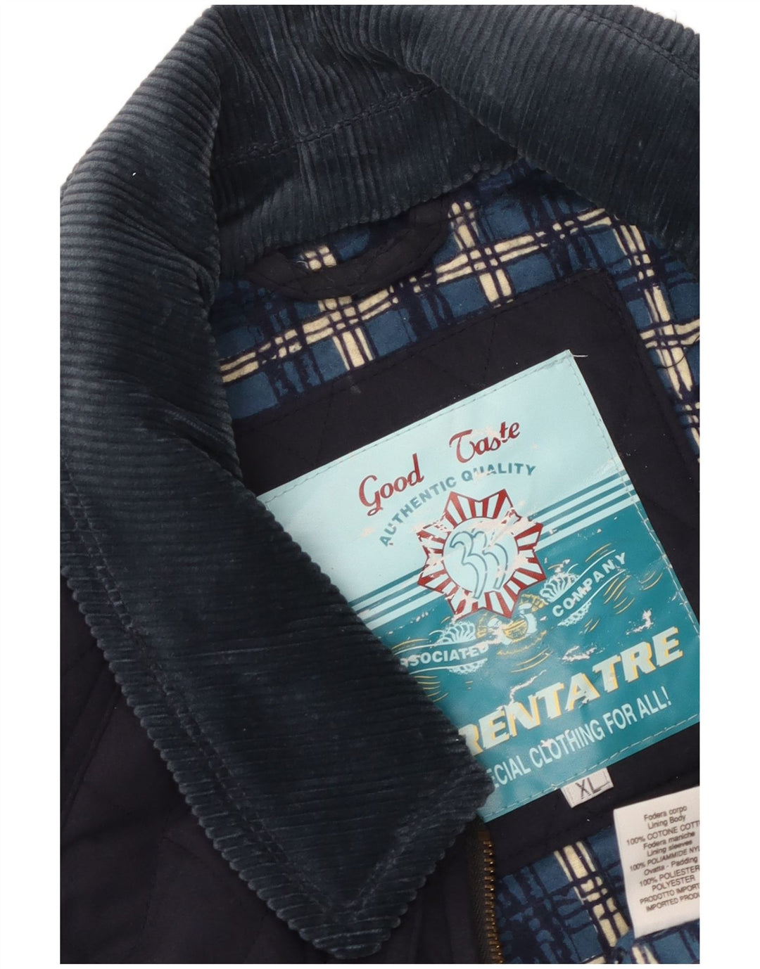 veste matelassée homme vintage UK 42 XL Polyester bleu marine