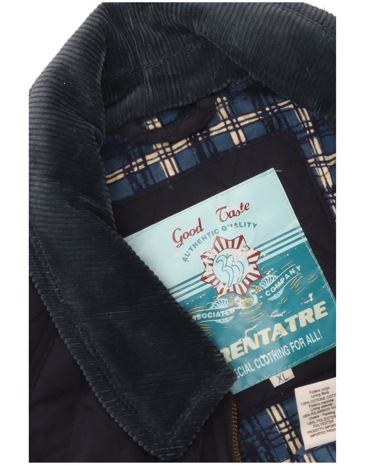 veste matelassée homme vintage UK 42 XL Polyester bleu marine