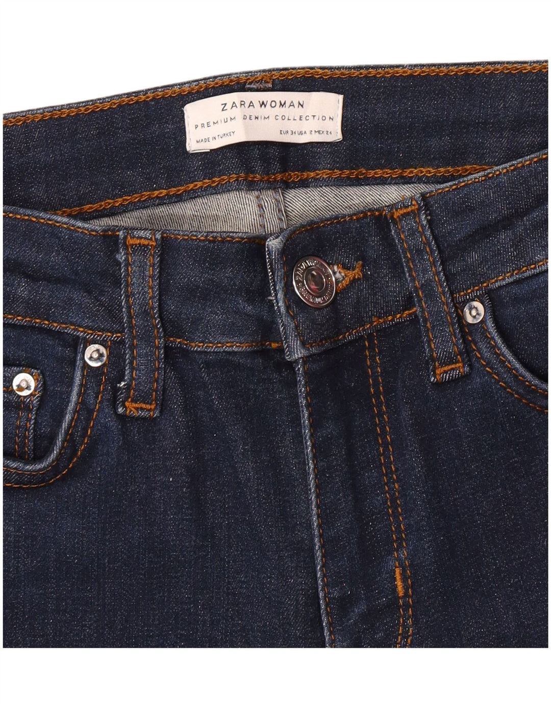 Jean évasé Zara Femme EU 34 2XS W24 L31 Bleu Marine