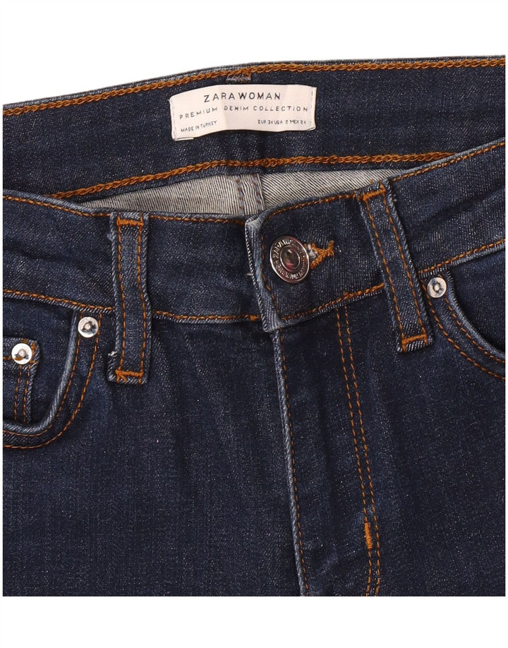 Jean évasé Zara Femme EU 34 2XS W24 L31 Bleu Marine