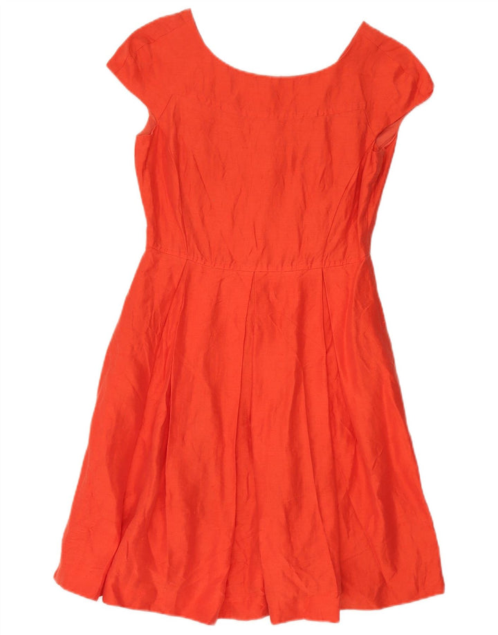 Max Mara Robe trapèze week-end pour femme UK 8 Petit lin orange