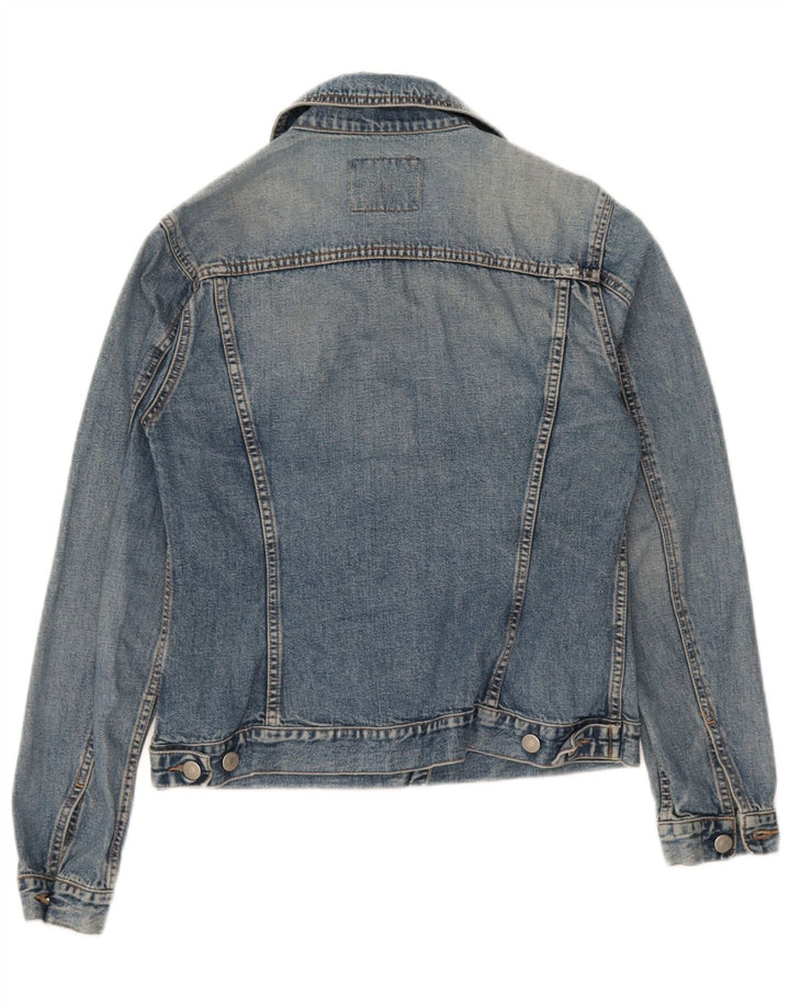 Sisley Veste en Jean Femme UK 10 Petit Bleu Coton
