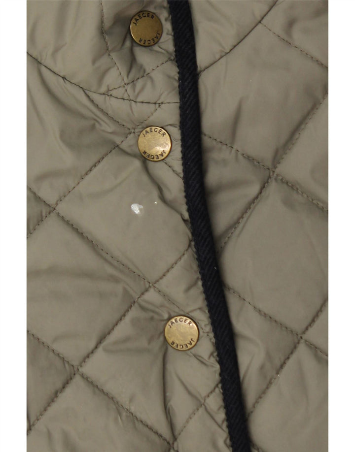 Jaeger Veste matelassée pour femme UK 12 Medium Kaki Polyamide
