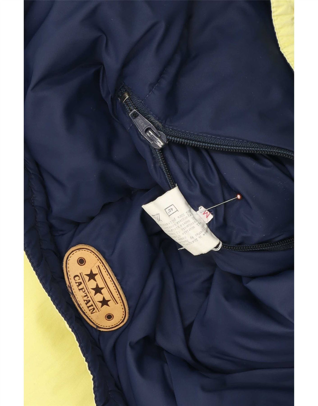vintage Homme Réversible Veste Rembourrée UK 38 Moyen Marine Bleu Nylon