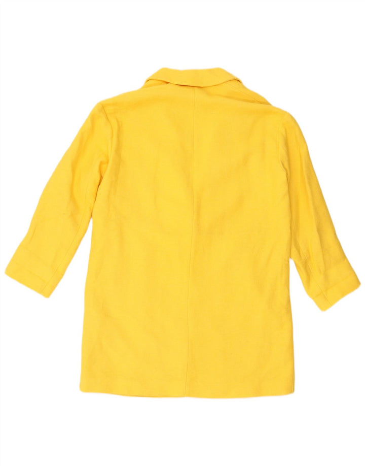 Zara Veste blazer longue surdimensionnée à 1 bouton pour femme UK 10 Petit Jaune
