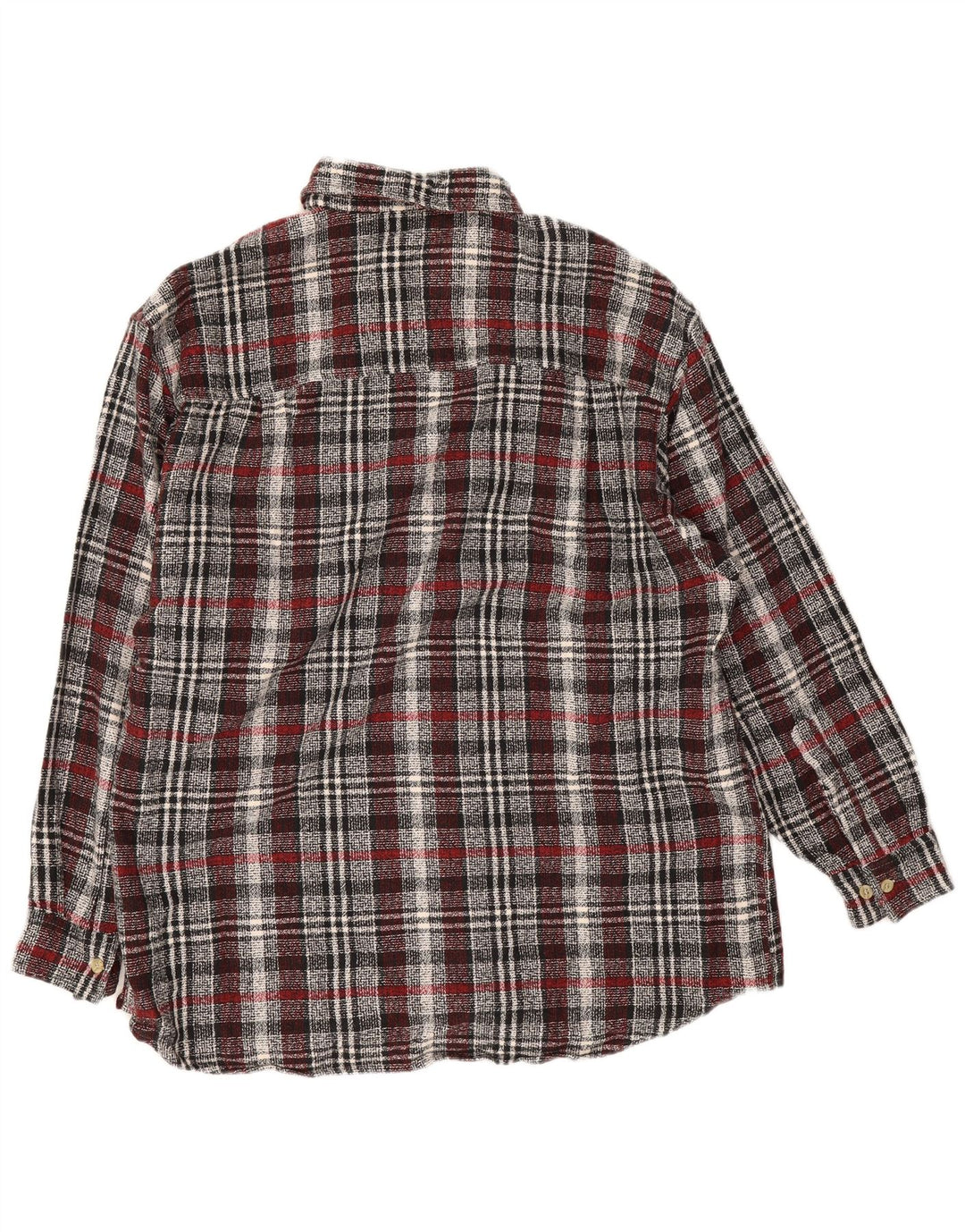 vintage Chemise en flanelle pour hommes Taille 16 1/2 Grand coton à carreaux gris