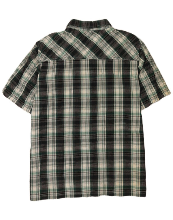 Weird Fish Chemise à manches courtes pour homme Coupe régulière 2XL Vert à carreaux en coton