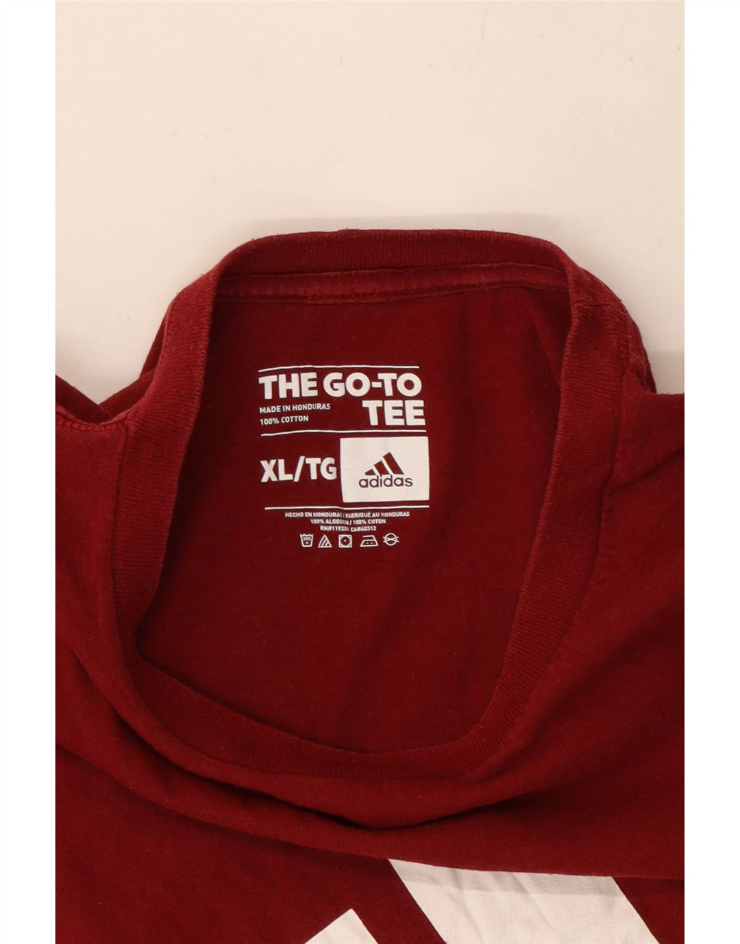 ADIDAS T-Shirt Graphique Homme Top XL Rouge Coton