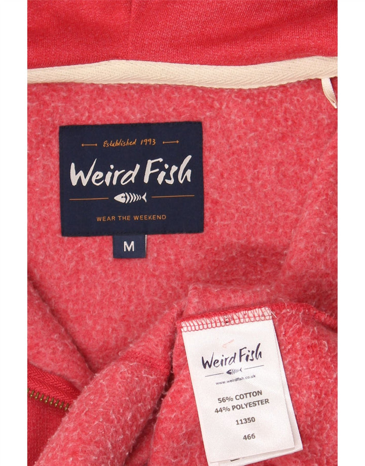 Weird Fish Pull à capuche zippé pour homme en coton rouge moyen