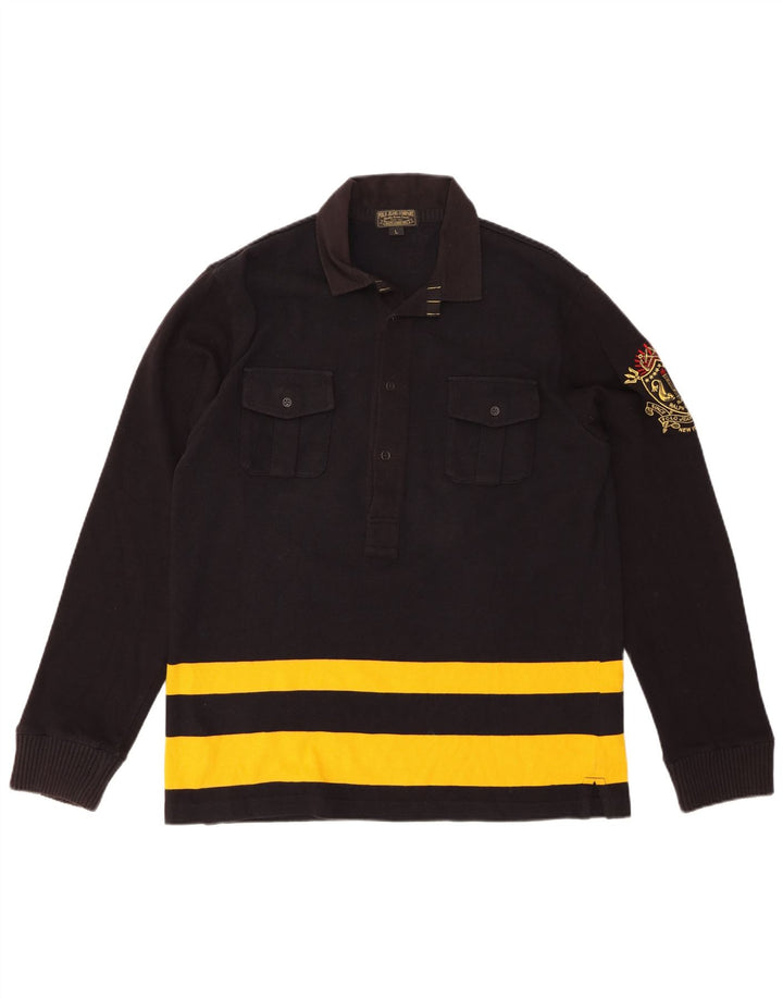 POLO RALPH LAUREN Polo de rugby à manches longues pour hommes grand rayé noir