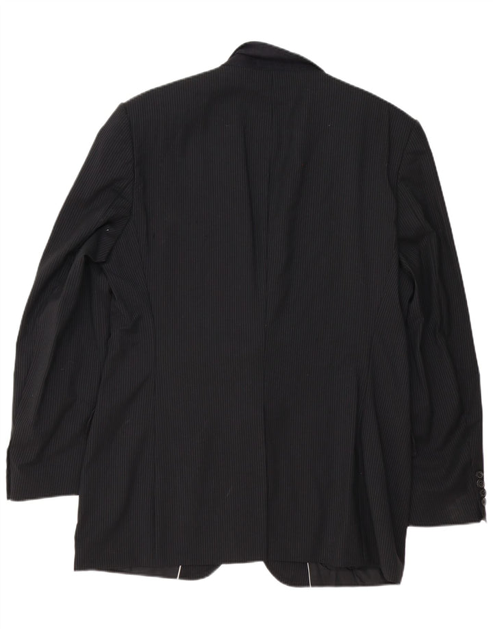 Hugo Boss Veste blazer à 2 boutons pour homme EU 54 2XL Laine vierge à fines rayures noires