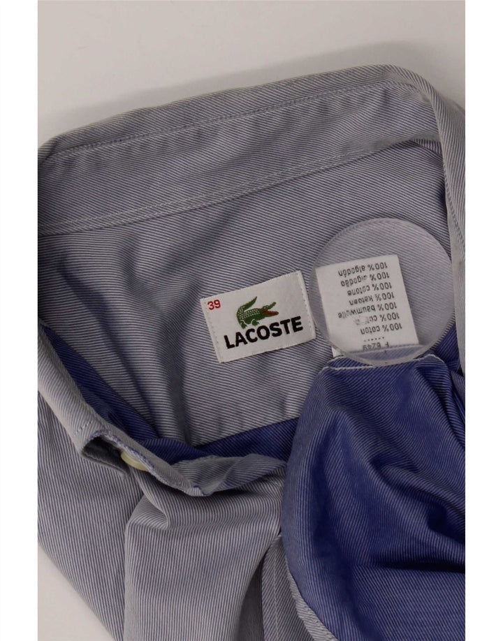 Lacoste Chemise Homme Taille 39 Petit Coton Bleu à Rayures