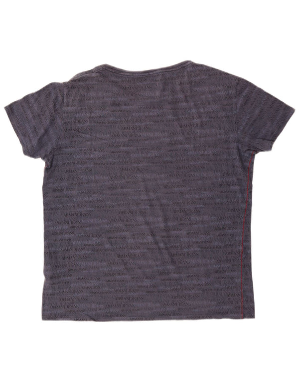 ARMANI JEANS T-Shirt Slim Graphique Homme 2XL Bleu Marine