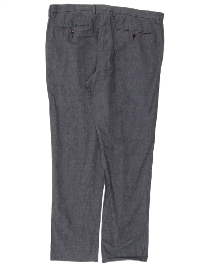 J. CREW Pantalon de Costume Droit BOWERY Homme W36 L32 Lin Bleu Marine