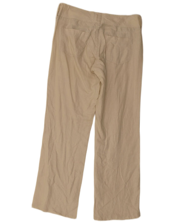 Massimo Dutti Pantalon décontracté droit pour femme EU 42 Large W32 L32 Beige
