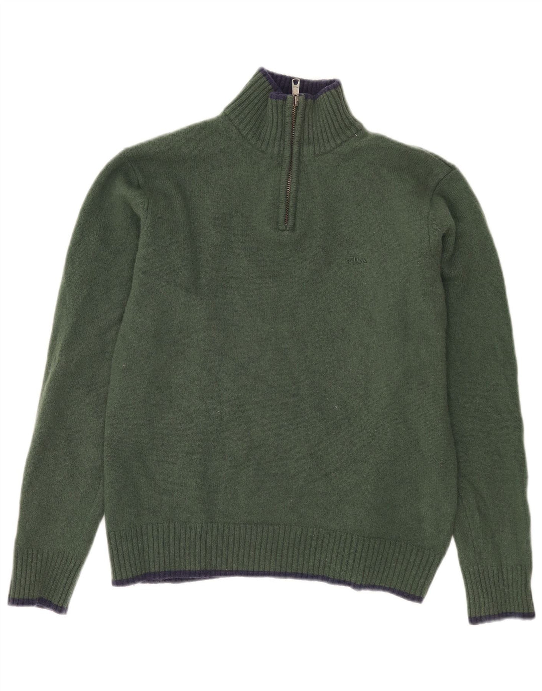 FILA Pull col zippé pour femme UK 18 XL Kaki Laine d'agneau