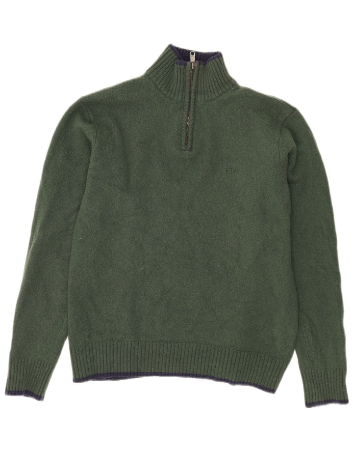 FILA Pull col zippé pour femme UK 18 XL Kaki Laine d'agneau