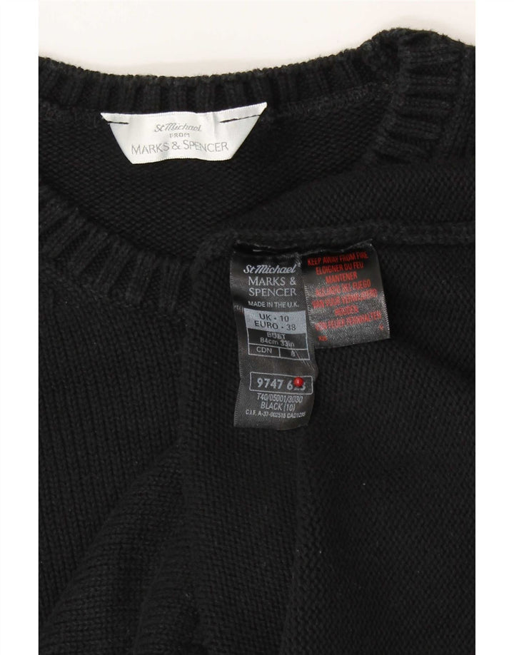 Marks & Spencer Pull surdimensionné à col rond pour femme UK 10 Petit Noir