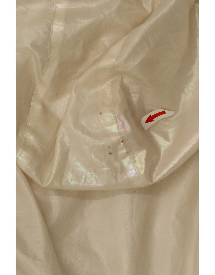 New Balance Veste de pluie à capuche pour femme UK 10 Small Off White Polyester