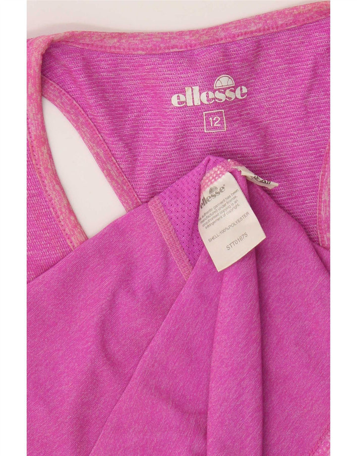 Ellesse Débardeur Femme UK 12 Polyester Moucheté Rose Moyen