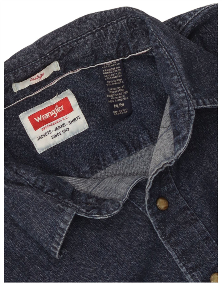 Wrangler Chemise en Jean Indigo Homme Bleu Marine Moyen Coton