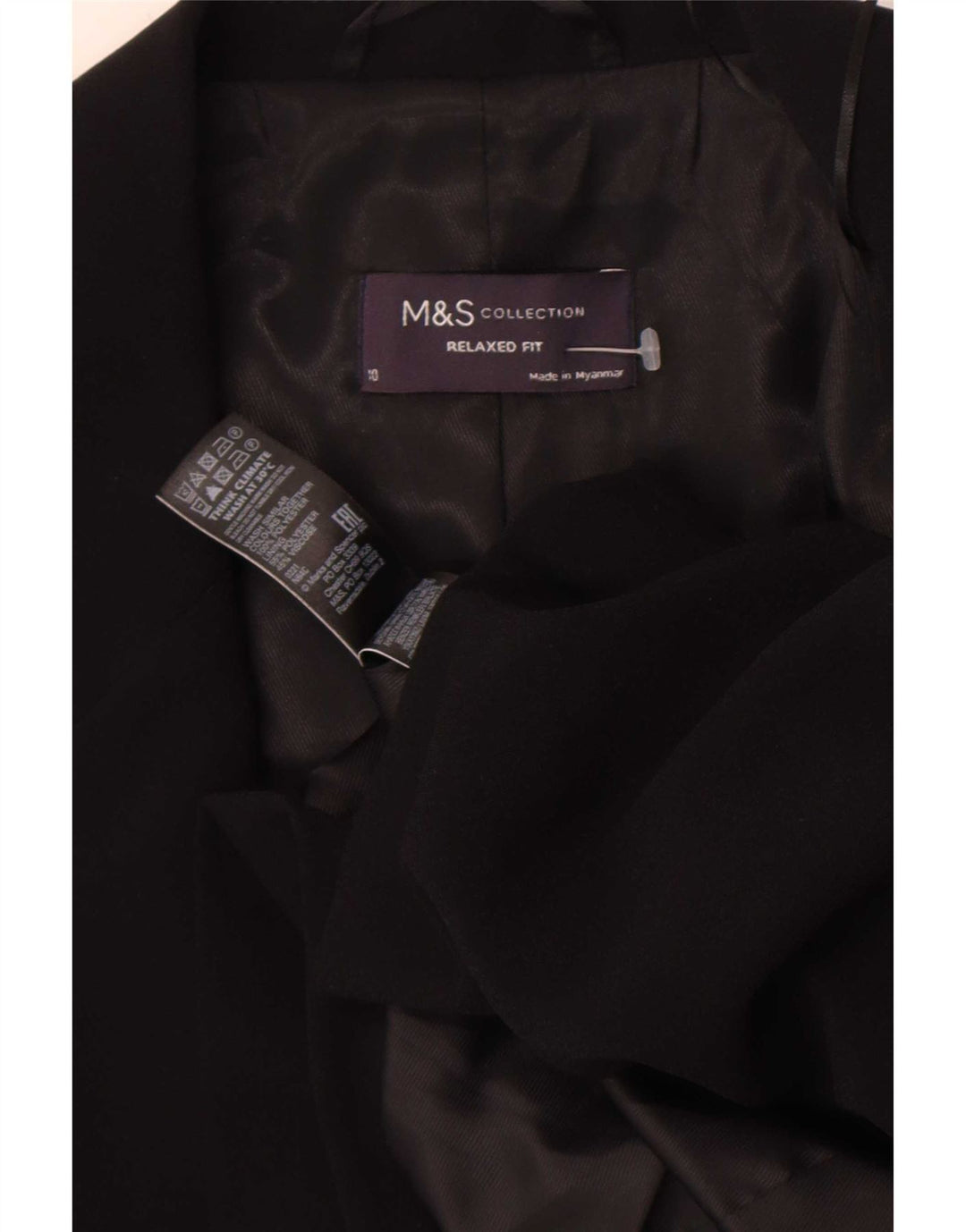 Marks & Spencer Veste blazer à manches 3/4 pour femme UK 10 Small Noir