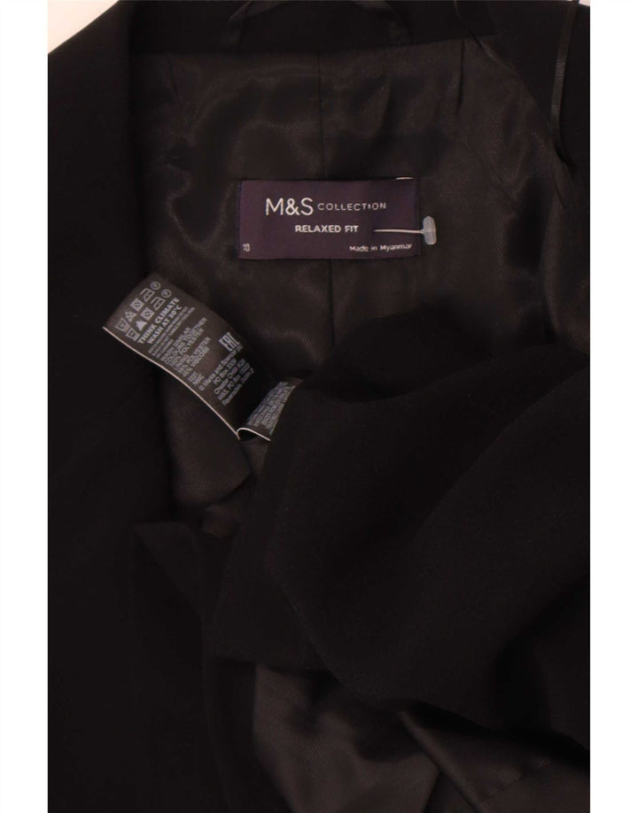 Marks & Spencer Veste blazer à manches 3/4 pour femme UK 10 Small Noir