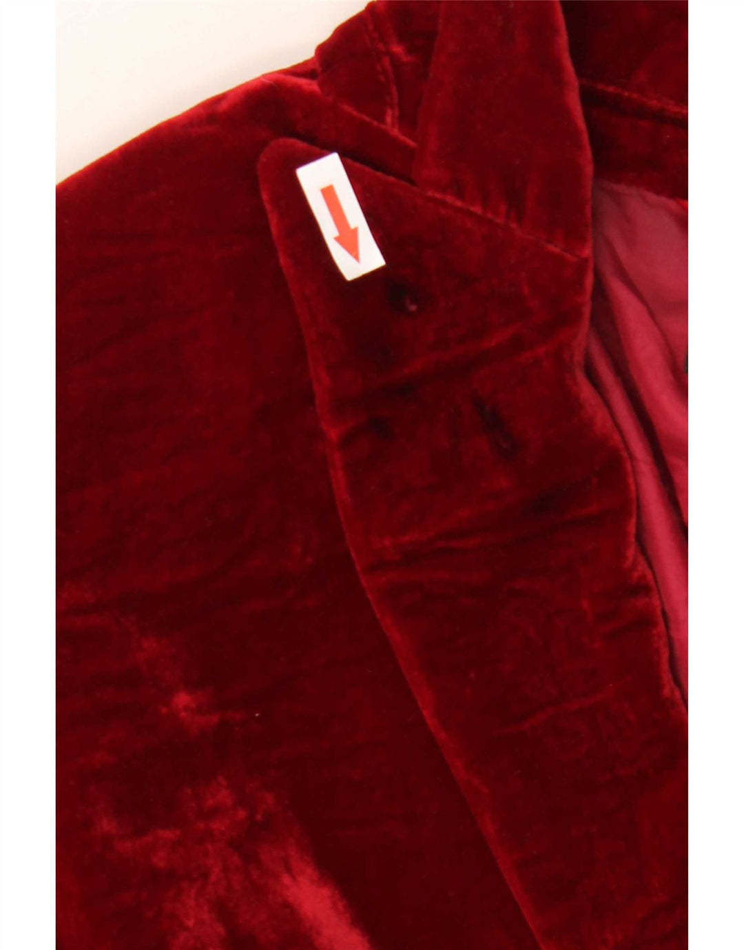 Massimo Dutti Veste blazer en velours à 1 bouton pour femme EU 44 XL Viscose rouge