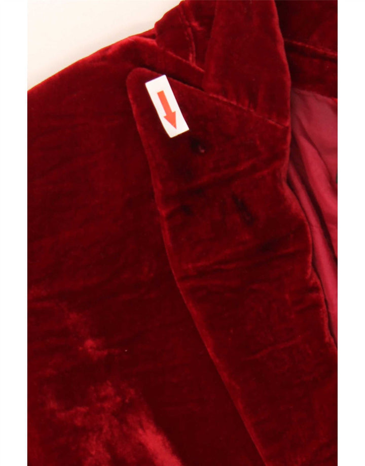 Massimo Dutti Veste blazer en velours à 1 bouton pour femme EU 44 XL Viscose rouge