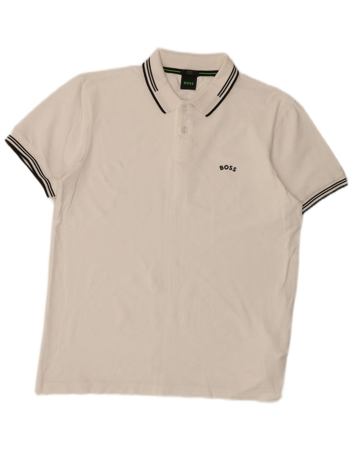 Hugo Boss Polo Slim Fit en coton blanc moyen