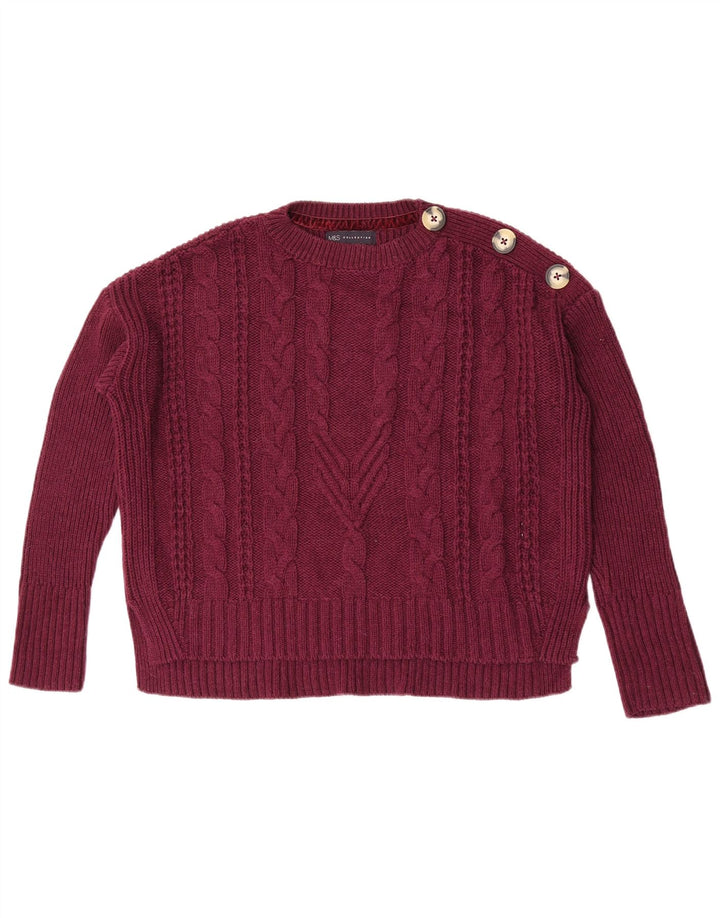 Marks & Spencer Pull à col rond pour femme UK 14 Marron moyen