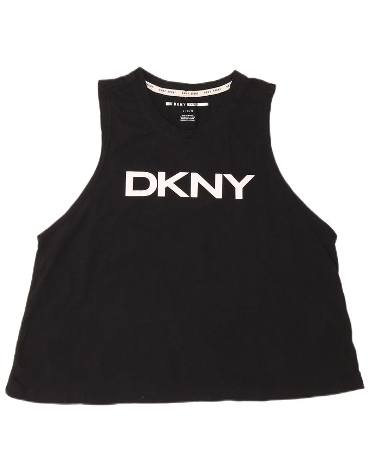 Dkny Débardeur graphique pour femme UK 16 Grand coton noir