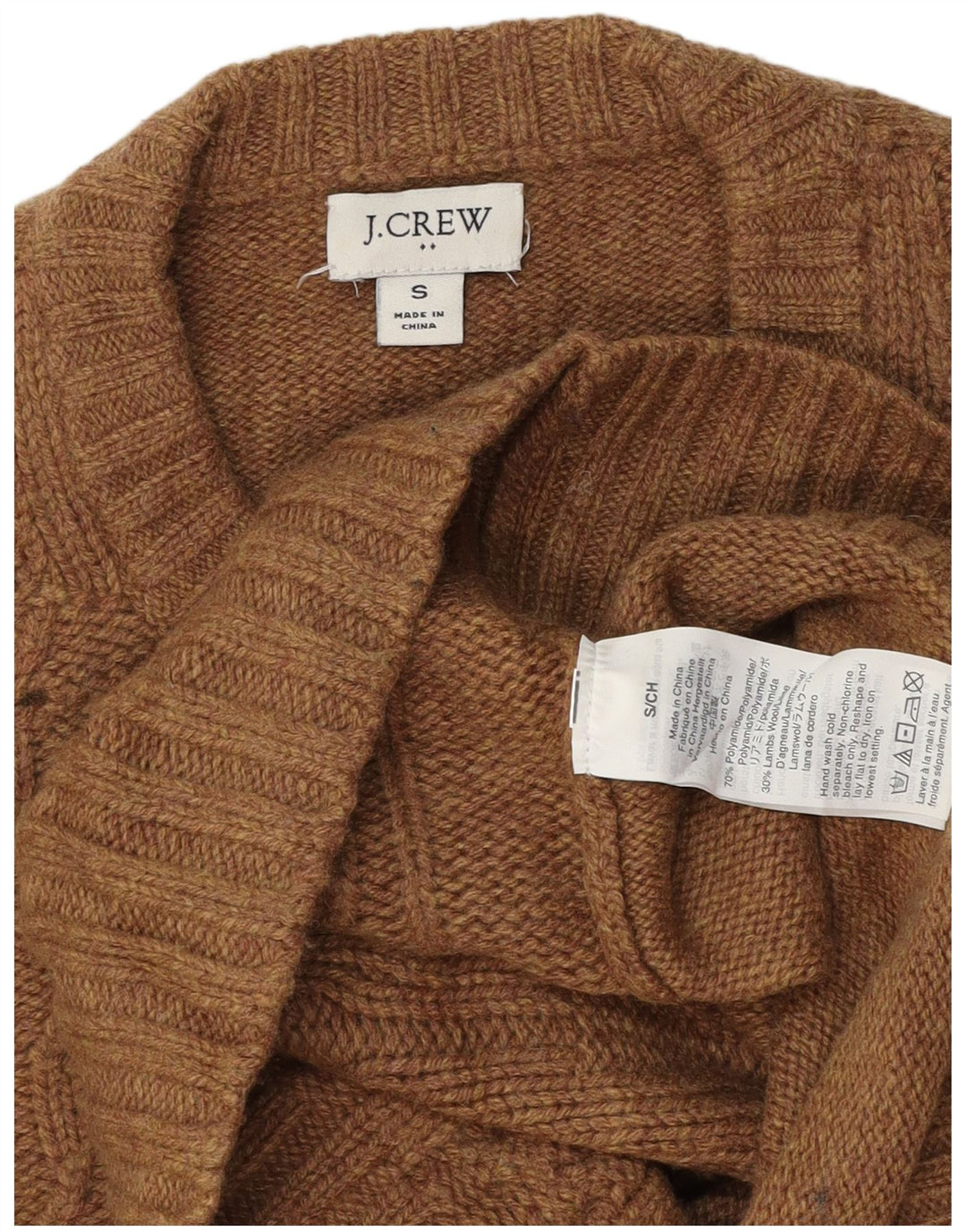 J. Crew Pull ras du cou pour femme UK 10 Petit Marron Polyamide