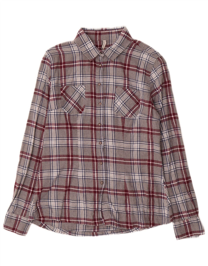 Carrera Chemise en flanelle pour femme UK 12 Gris moyen à carreaux