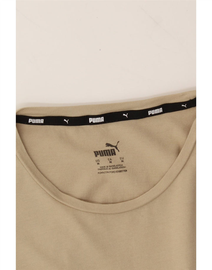 PUMA Womens T-Shirt Top UK 12 Medium Beige Cotton Vintage Puma and Second-Hand Puma from Messina Hembry 