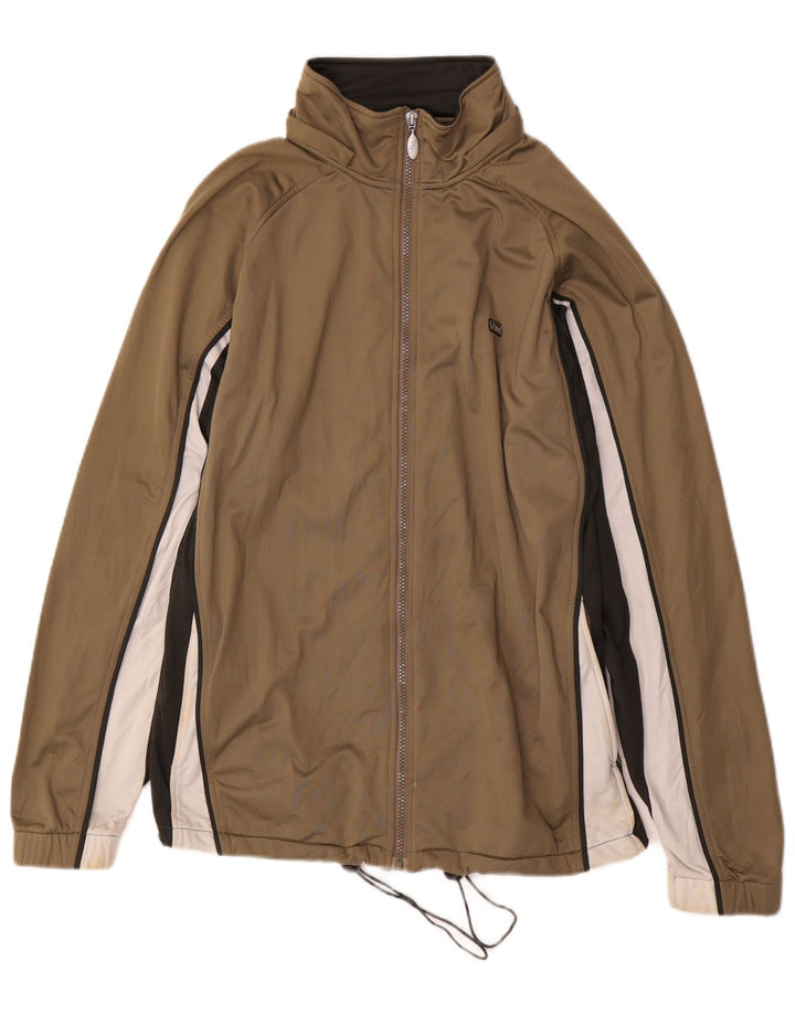 Asics Veste de survêtement pour homme en polyester color block kaki moyen