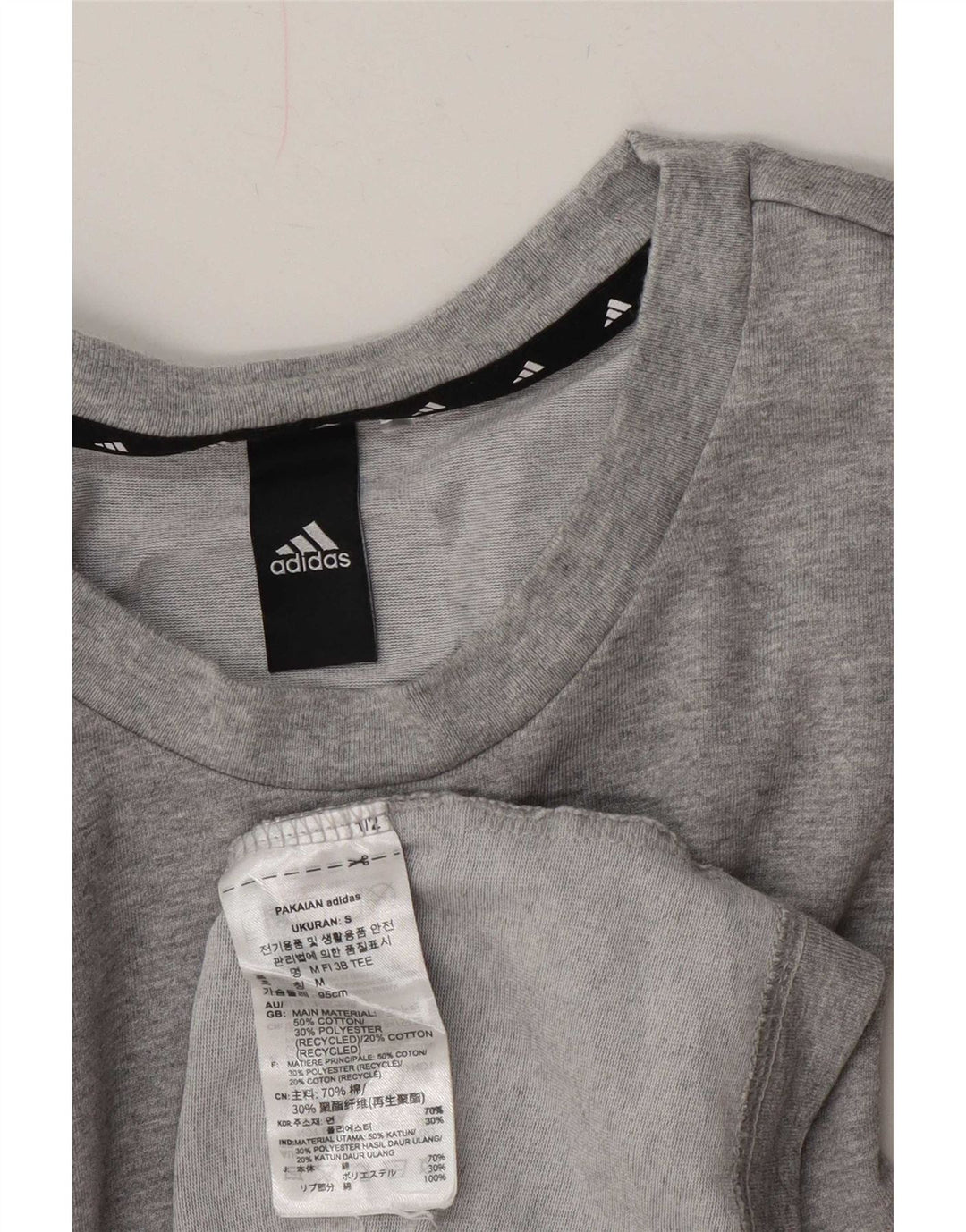 Adidas T-shirt graphique pour hommes, grand, gris, coton