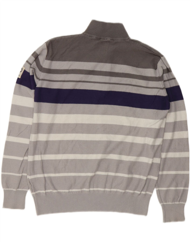 MURPHY & NYE Pull Graphique à Col Zippé pour Homme Grand Gris Colorblock