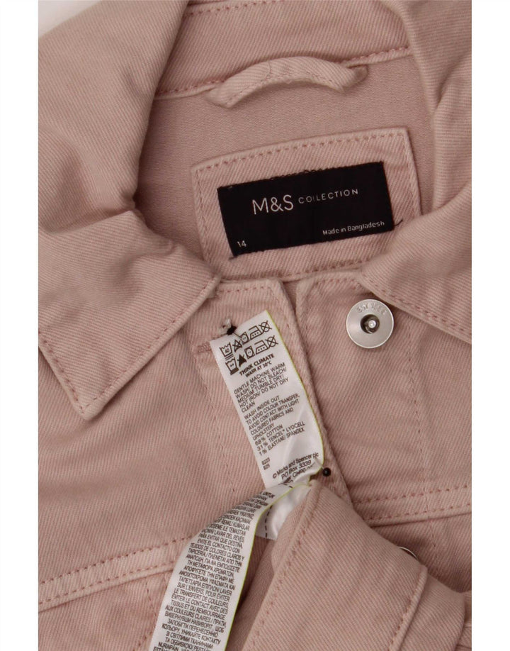 Marks & Spencer Veste en jean pour femme UK 14 Grand coton rose