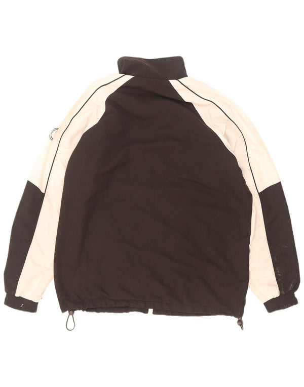 Asics Veste de survêtement graphique pour hommes, petit, noir, polyester color block