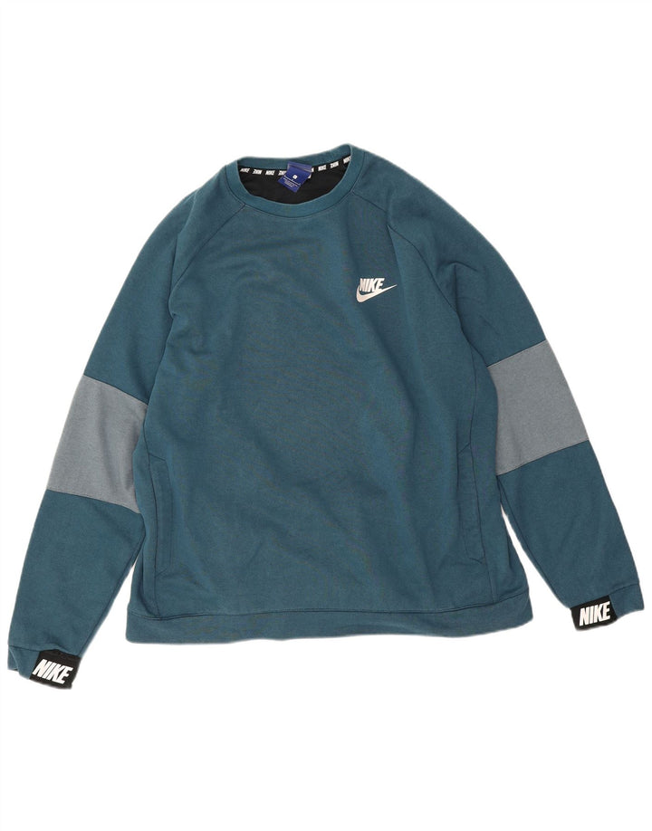 Nike Sweat-shirt pour homme Large Bleu Colorblock