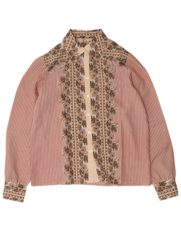chemise femme vintage EU 38 Polyester rayé rouge moyen
