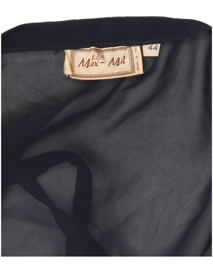 vintage Femme Cami Top IT 44 Moyen Bleu Marine Floral