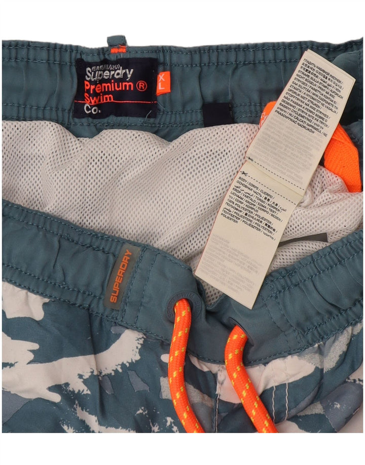 Superdry Short De Bain XL Bleu Camouflage Polyester Homme