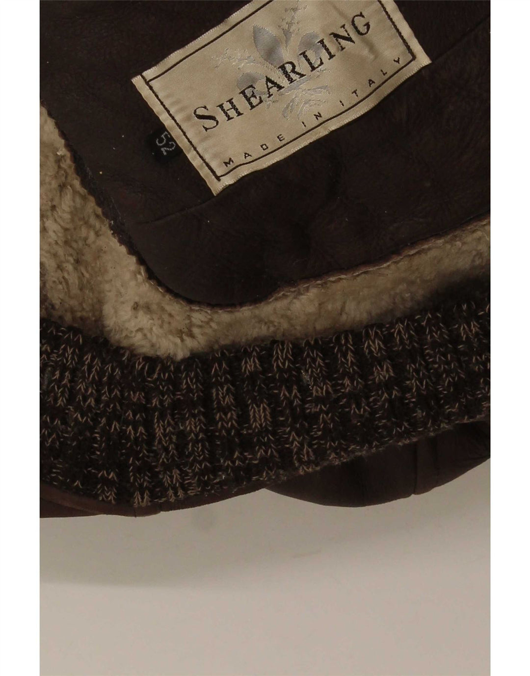 veste en peau de mouton homme vintage IT 52 XL Marron Moucheté