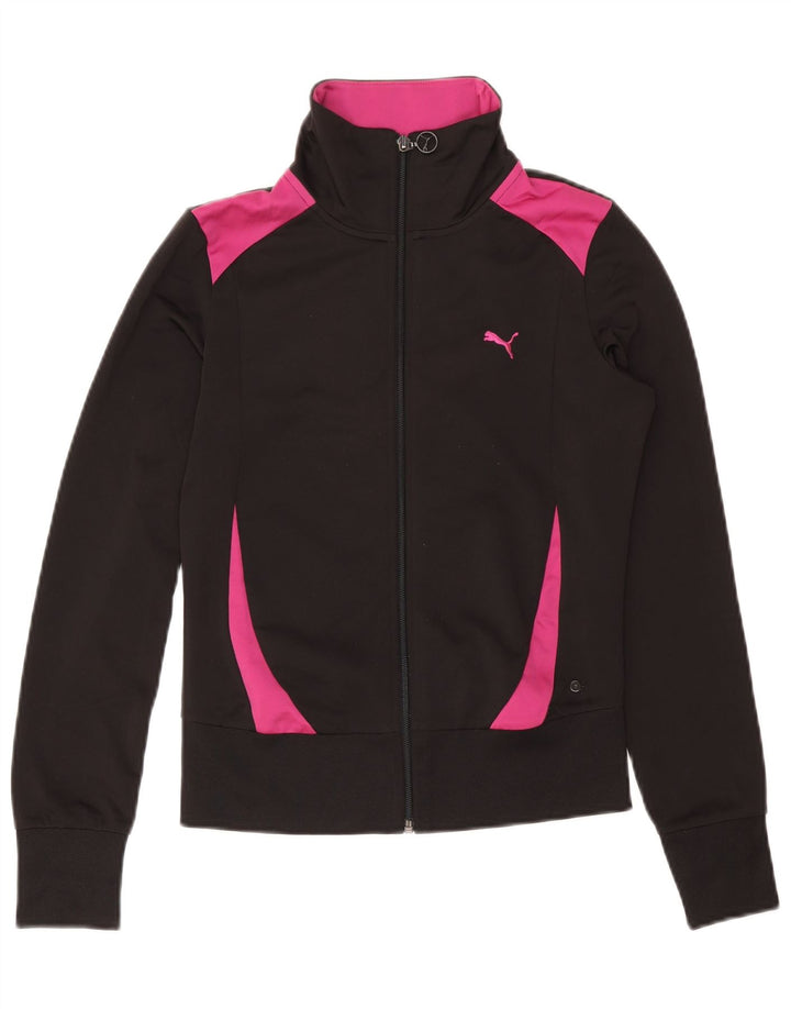PUMA Veste de survêtement pour femme UK 10 Small Noir Colourblock