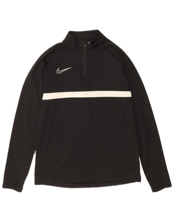 Haut de survêtement Nike Dri Fit Zip Neck pour homme, color block, noir moyen