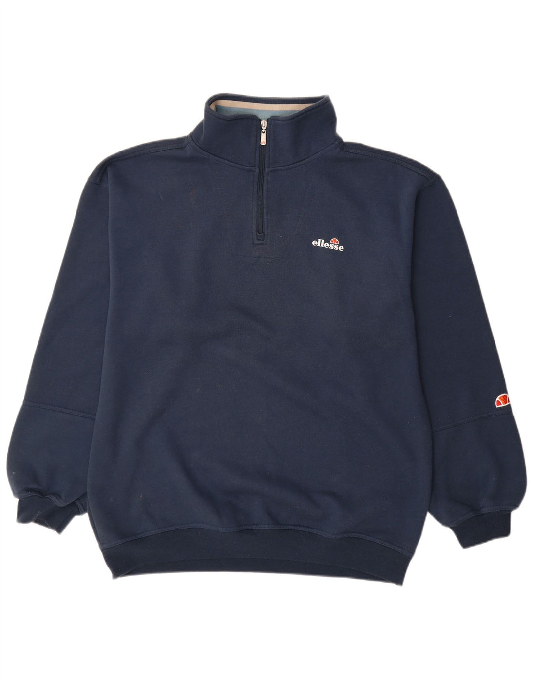Ellesse Sweat-shirt à col zippé pour homme en coton bleu marine Taille L